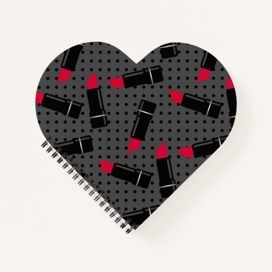 Roter Lippenstift, Retro Notizblock (Vorderseite)