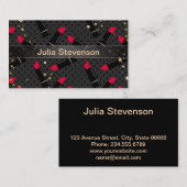 Roter Lippenstift, Retro Visitenkarte (Vorne/Hinten)