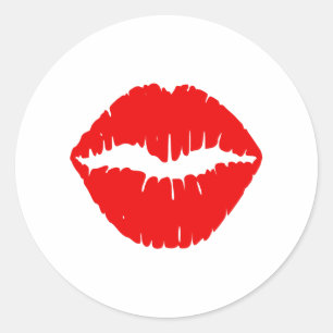 Roter Lippenstift Runder Aufkleber