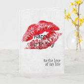 Roter Lippenstiftkuss Karte (Gelbe Blume)