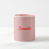 Roter Lipstick am Zungenrosa mit Individuelle Name Tasse (Zentrum)