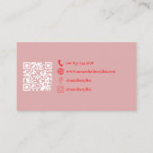 Roter Lipstick am Zungenrosa mit Individuelle Name Visitenkarte (Rückseite)