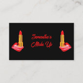 Roter Lipstick auf der Zungenschwarz mit Individue Visitenkarte (Vorderseite)