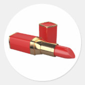Roter Lipstick-Aufkleber Runder Aufkleber (Vorderseite)