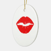 Roter Lipstick Keramik Ornament (Links)
