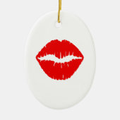 Roter Lipstick Keramik Ornament (Vorne)