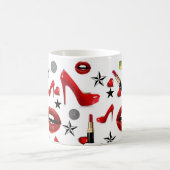 Roter Lipstick Lippen Heelse Tasse (Mittel)