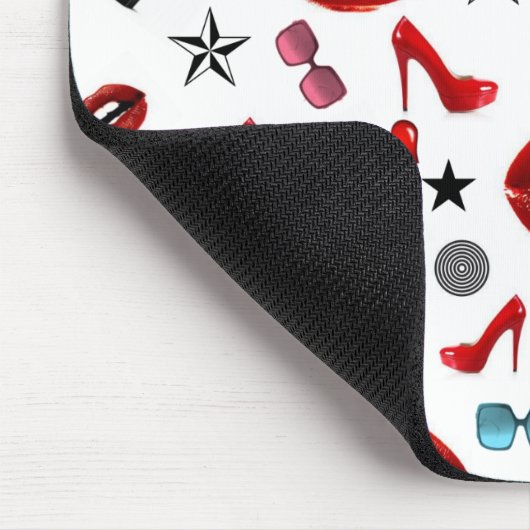 Roter Lipstick Lips Heelse Maus Pad! Mousepad (Ecke)