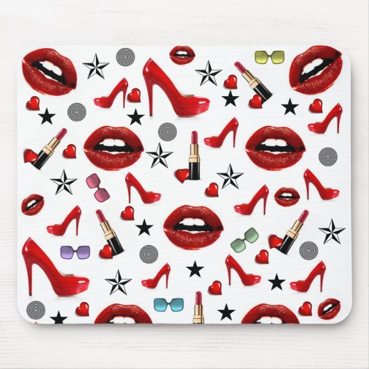 Roter Lipstick Lips Heelse Maus Pad! Mousepad (Vorne)