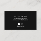 Roter Lipstick Makeup Künstler Moderne Schwarze St Visitenkarte (Rückseite)