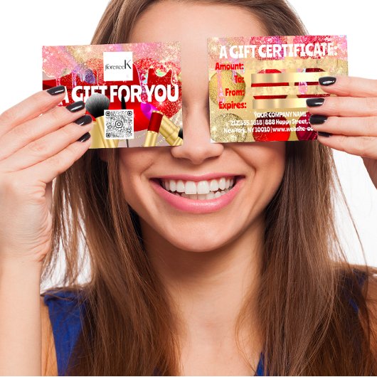 Roter Lipstick Makeup Künstlerlogo QR 100 Stücke