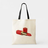 Roter Lipstick Makeup Tote Bag Tragetasche (Rückseite)