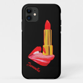 Roter Lipstick mit Personalisierung Case-Mate iPhone Hülle