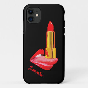 Roter Lipstick mit Personalisierung Case-Mate iPhone Hülle