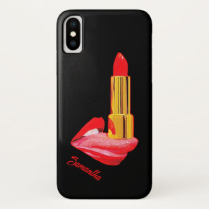 Roter Lipstick mit Personalisierung Case-Mate iPhone Hülle