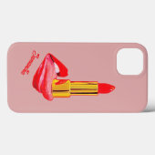 Roter Lipstick mit Personalisierung Case-Mate iPhone Hülle (Rückseite (Horizontal))