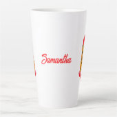 Roter Lipstick mit Personalisierung Milchtasse (Vorderseite)