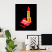 Roter Lipstick mit Personalisierung Poster (Heimbüro)