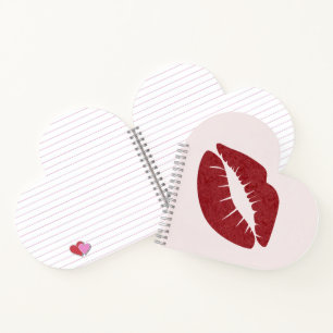 Roter Lipstick Notizblock