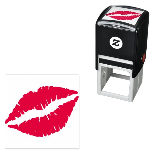 Roter Lipstick Permastempel (Beispiel)