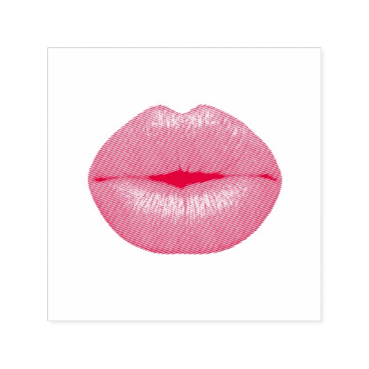 Roter Lipstick Permastempel (Design)