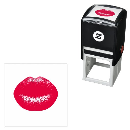 Roter Lipstick Permastempel (Beispiel)