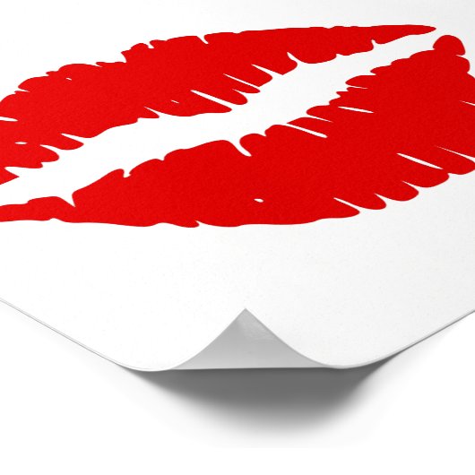 Roter Lipstick Poster (Ecke)