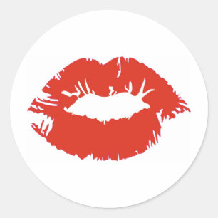 Roter Lipstick Runder Aufkleber