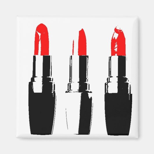 Roter Lipstick Tubes Magnet (Vorne)