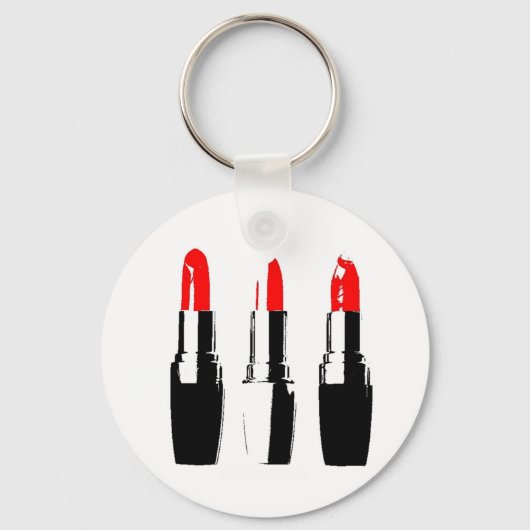 Roter Lipstick Tubes Schlüsselanhänger (Vorderseite)