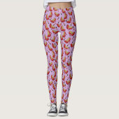 Roter Lipstick und roter Hochtouren Leggings (Vorderseite)