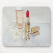 Roter Lipstick und Schmuck Mousepad (Vorne)