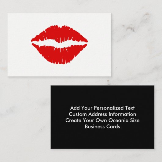 Roter Lipstick Visitenkarte (Vorne/Hinten)