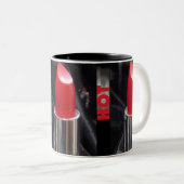 Roter Lipstick Zweifarbige Tasse (VorderseiteRechts)