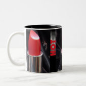 Roter Lipstick Zweifarbige Tasse (Links)