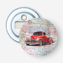 Roter LKW auf der Roadmap Flaschenöffner