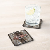 Roter LKW-Bartenbrett Vintages Holz Rustikales Hol Getränkeuntersetzer (Rechte Seite)