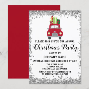 Roter LKW-Geschenke Unternehmen Weihnachtsfeier Si Einladung