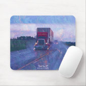 Roter Lkw Highway Autofahren in der Regenwald-Art  Mousepad (Mit Mouse)