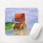 Roter Lkw Highway Autofahren in der Regenwald-Art  Mousepad (Mit Mouse)
