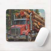 Roter LKW in den Bergen Mousepad (Mit Mouse)