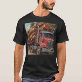 Roter LKW in den Bergen T-Shirt