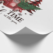 Roter LKW, Kiefernbaum Geschenkpapier (Ecke)