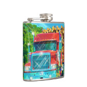 Roter LKW-LKWefahrer Straßen Kunsttransporter Flachmann (Rechts)