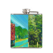 Roter LKW-LKWefahrer Straßen Kunsttransporter Flachmann (Rückseite)