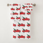 Roter LKW mit Baummuster Badetuch Set (Insitu)