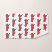 Roter LKW mit Baummuster Badetuch Set (Handtuch)