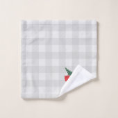 Roter LKW mit Baummuster Karo Badetuch Set (Waschlappen)