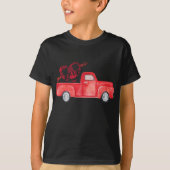 Roter LKW mit Büffel karierte Liebe Vale T-Shirt (Vorderseite)