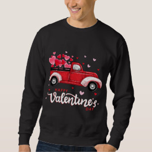 Roter LKW mit Herzenslust zum Valentinstag Sweatshirt